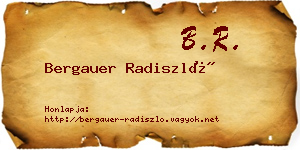 Bergauer Radiszló névjegykártya